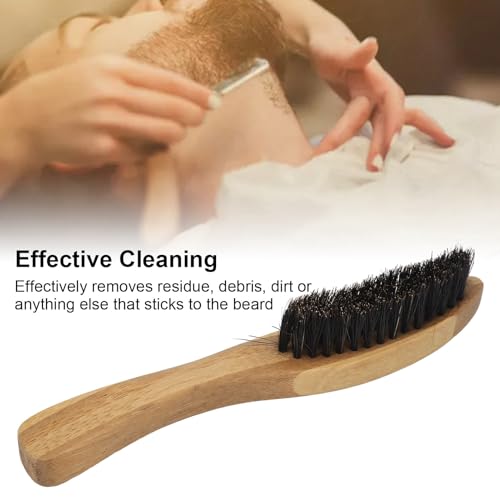 Beard Brush for Men, Bamboo Wood Mustache Brush with Imitation Brushes, Protable Beard Brushes, Strong Toughness Beard Grooming Brush for Mustache Straightening, 6.6in