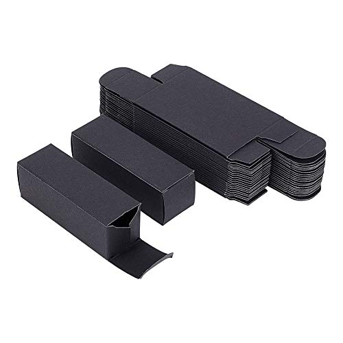 BENECREAT 50 Pack 3.4x1x1 inch Black Kraft Paper Lipstick Box Lip Balm Kraft Box for Birthday Festival, Wedding Valentine's Day, Festival Gift Packaging