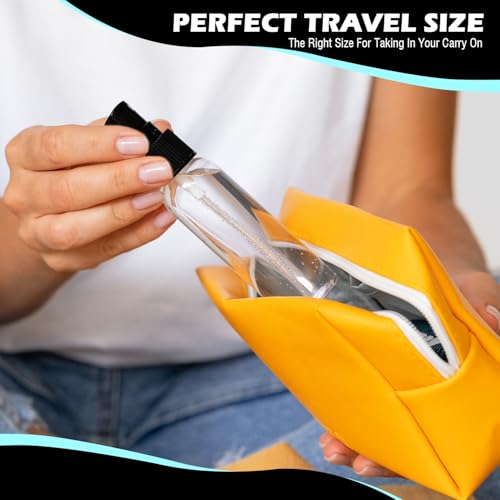 100 Pack 2oz/55ml Plastic Small Spray Bottles Mini Travel Spray Bottle with Black Cap Empty Fine Mist Spray Bottles Refillable Liquid Container for Perfumes Travel Makeup