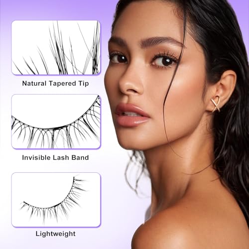 Magnetic Eyelashes with Applicator Reusable Natural Look Lashes No Glue Needed Waterproof Soft Magnetic Lashes Easy to Wear and Remove(4pairs,079+B01)