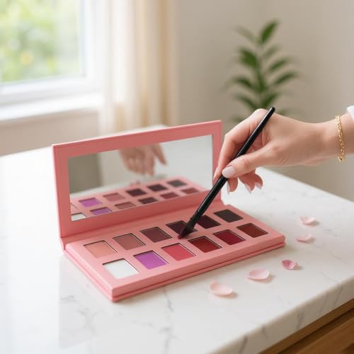 Natural Amor 12-Color Pink & Purple Eyeshadow Palette ? Matte Finishes ? Romantic Rose & Violet Tones in Eco-Friendly Packaging ? High Pigment, Blendable, Buildable Formula (0.35 oz)