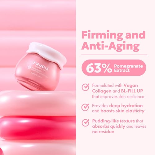 FRUDIA Pomegranate Nutri-Moisturizing Face Cream (1.94 oz) - Anti-Aging and Firming Korean Face Moisturizer w/63% Pomegranate Extract, BL-FILL UP & Collagen | Vegan & Cruelty Free