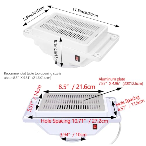 13-Watt Powerful Table Nail Dust Collector, High-Efficiency Vacuum Suction System for Acrylic Gel Nail Polishing, Manicure Tool Featuring Dust Bag for Salon & Home Use