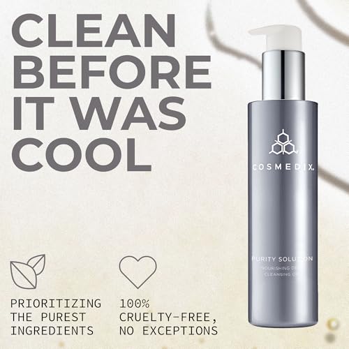 COSMEDIX Purity Solution Cleansing Oil ? 2-in-1 Makeup Remover & Hydrating Facial Wash - Nutrient-Rich Cruelty-Free Skincare for Soft, Smooth & Glowing Skin - Day and Night Use - 100 ml / 3.3 fl oz
