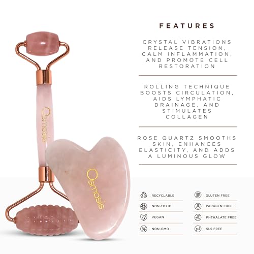 Osmosis Skincare Osmosis Rose Quartz Roller + Gua Sha, 1 ct.
