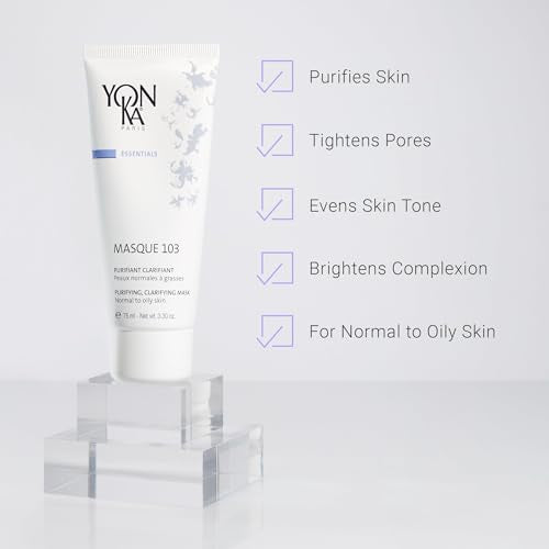 Yonka Masque 103 | Clay Face Mask | Clarify Skin and Tighten Pores with Botanical Extracts and Triple Clay Blend | Oily and Acne Prone Skin | Paraben-Free | 3.30 oz