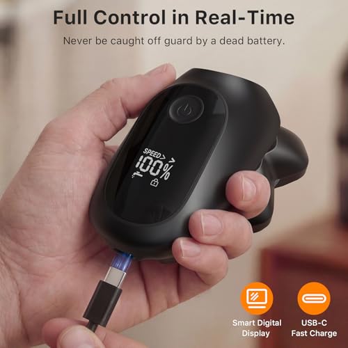 C2 Electric Head Shaver for Bald Men Kit, Electric Razor with Smart Cleaning &Charging Station [Gentle on Sensitive Scalp] Magnetic Head, IPX7 Waterproof, USB-C, LED Display, Men's Ideal Gift