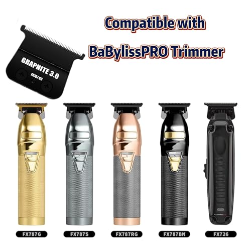 Replacement Blades Compatible with BaByliss PRO Barberology Trimmer Blade,Zero-Gapped Replacement Trimmer Blade Compatible with BaBylissPRO FX787 & FX726 Trimme (7 Black-002)