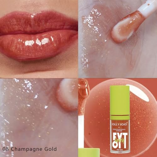 Lip Gloss Kits- 5 Colors Tinted Lip Glow Oil Set Plumping Lip Oil Hydrating Transparent Moisturizing Lip Gloss Kit Gift for Girl Women Lip Makeup Care (green)