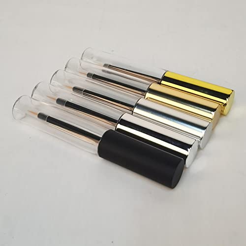 COSIDEA 12PCS Empty plastic Matte Silver 10ml Eyeliner tubes packing Vials Bottle Containe Eyeliner Brush Applicator for DIY Eyelash Growth Oil