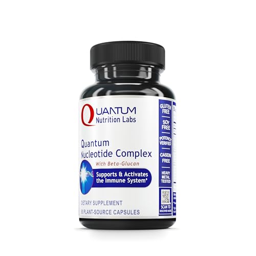 Quantum Nutrition Labs Quantum Nucleotide Complex - Beta Glucan Immune Support Supplement with Yeast Nucleotides & Reishi, 400 mg 1,3 Beta-Glucan Per Serving - 90 Vegetarian Capsules