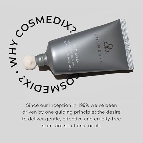 COSMEDIX Hydrate Plus Sunscreen with Broad Spectrum SPF 17 - Moisturizing Face & Body Sun Screen for Travel & Daily Skin Care - Sunblock for Skin Elasticity, Dewy & Radiant Glow - 60 g / 2 oz