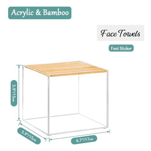 Acrylic Disposable Face Towel Holder, Clean Towels XL Box Intented for Clean Face Towels XL, Facial Towel Container Dispenser for Bathroom
