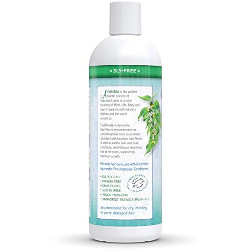 Auromere Ayurvedic Shampoo, Aloe Vera Neem - Vegan, Cruelty Free, Non-GMO, Natural, Gluten Free, Sulfate Free, Paraben Free for Dry to Normal Hair (16 fl oz), 2 Pack