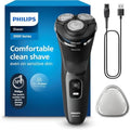 Philips Shaver for Men Series 3000 Rechargeable Wet/Dry Mens Electric Shavers Electric Razor for Men- Modern Steel Metallic