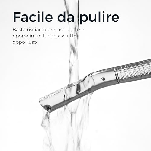 Silver Eyebrow Razor with 10 PCS replacement Blades