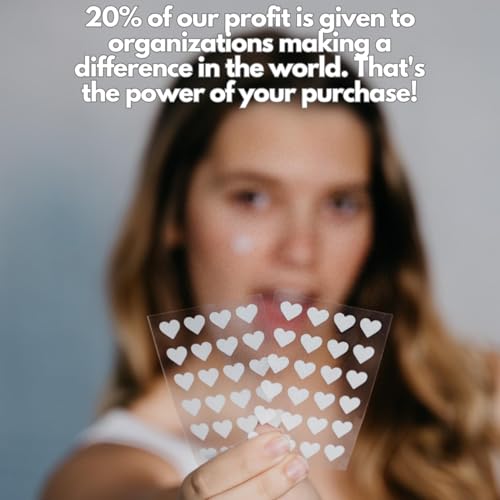 Heart Pimple Patches by HumanKINDglow ? 48 Hydrocolloid Acne Patches for Face | Gentle Spot Treatment for Pimples & Blemishes | Cute White Heart Design for Confident, Kind Skin