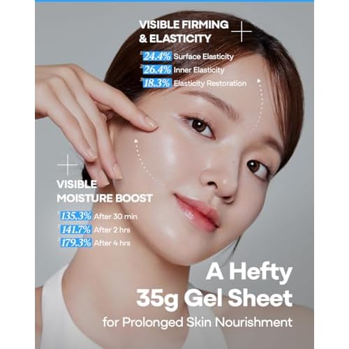 PDRN Collagen Gel Mask - Korean Overnight Face Mask for Firming & Deep Hydrating | Biome PDRN for Skin Elasticity | Korean Skin Care for Sensitive Skin | Fragrance-Free |1.23 oz, 4EA