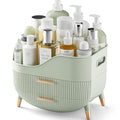 Makeup Organizer with Drawers, Green Skincare Organizer for Vanity, Storage Box with Handle, Large Cosmetic Display Case for Dresser, Bathroom Countertop