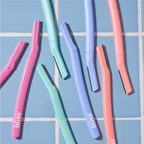 Bliss Stainless Steel Disposable Dermaplaning Tools | Facial Exfoliator and Eyebrow Razor to Dermaplane Peach Fuzz - 2 Pack -16 count