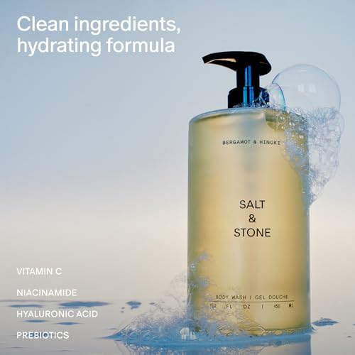 Salt & Stone Hydrating Gel Body Wash + Body Lotion | Bergamot & Hinoki