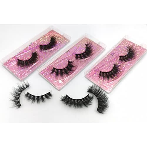 20 Pairs Faux Mink Eyelashes Wholesale Lashes Pack, Lashes Natural Look 16mm-20mm False Eyelashes Pink