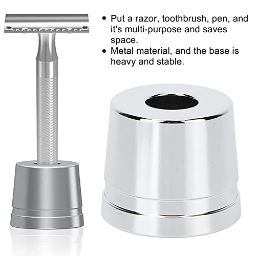 Multi-purpose Stand, Silver Metal Shaver Holder, Pedestal Base, Compact Size, Gift for Men