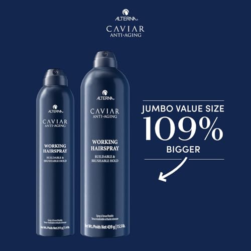 Alterna CAVIAR Anti-Aging Working Hairspray | Buildable, Brushable Hold | Helps Control Frizz & Adds Shine | Sulfate Free