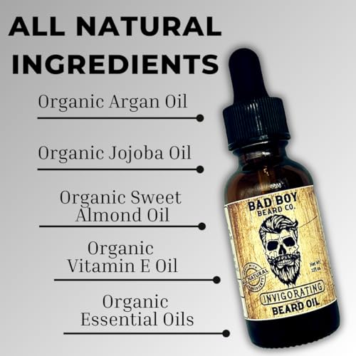 Beard Oil - Invigorating Blend (Cedarwood/Peppermint/Lavender) - All Natural Ingredients - 1oz