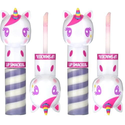 Lip Smacker Lippy Pals Swirls Unicorn, Flavored Moisturizing & Smoothing Soft Shine Lip Balm, Hydrating & Protecting Fun Tasty Glossy Finish, Cruelty-Free & Vegan - Unicorn Frosting (Pack of 2)