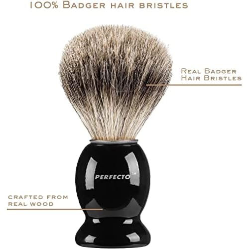 Perfecto Black Stand + Black Shaving Brush