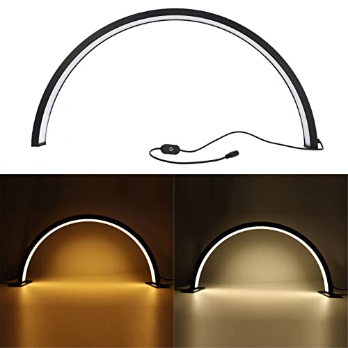 Half Moon Nail Desk Lamp, 35W 28 Inch LED Table Lamp for Nails, Nails Art Arc Table Lamp, Adjustable Brightness and Color Temperature, for Manicure, Tattoo, Lash, HEAYZOKI0W7T4VG3SD