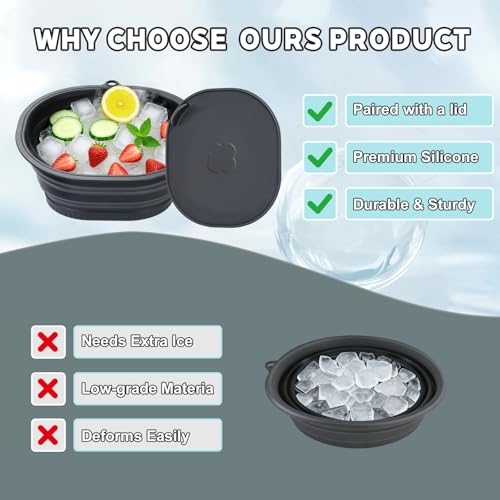 Cmonie Silicone Face Bowl for Ice with Built-In Icetray ? Collapsible Silicone Facial Ice Bath Bowl for Cold Plunge Therapy, Ice Water Facials at Home