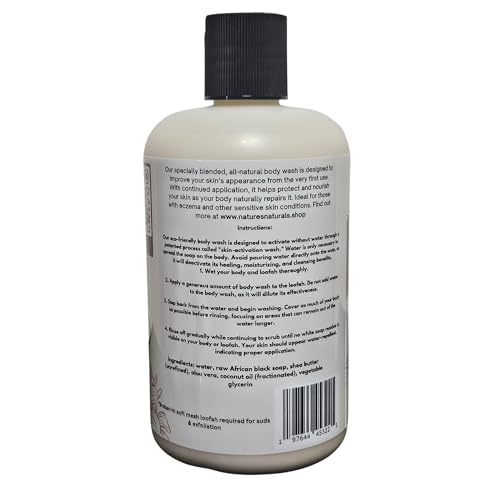 Nature's Naturals Body Nectar Luxury Body Wash for Dry & Sensitive Skin ? All Natural Moisturizing Cleanser for Eczema & Psoriasis-Prone Skin, Organic Hydrating Formula (16 oz)