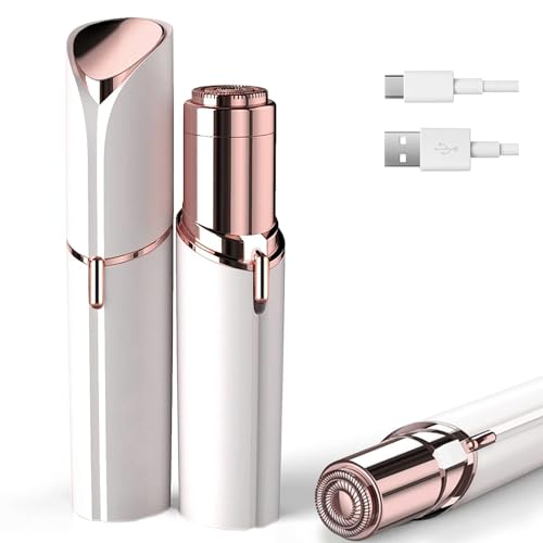 Facial Hair Removal for Women, Painless Face Trimmer for Upper Lips, Peach Fuzz and Chin with USB Rechargeable