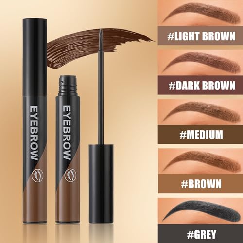Temporary Peel Off Brow Gel - Last Up to 3 Days Wear Waterproof Eyebrow Gel, Natural Finish Brow Peel Off Gel with Smudge-Proof for Fuller & Defined Looking Brows(2 PCS Dark Brown)