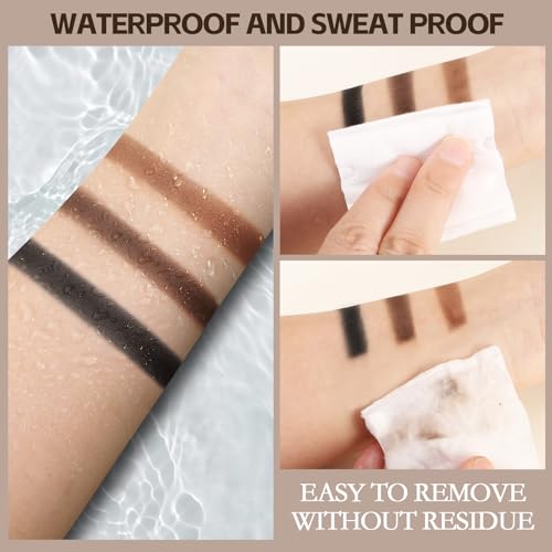 3 Colors Eyebrow Makeup Kit,Long Lasting Brow Palette,Eyebrow Filler Powder with Brow Brush,Professional Brow Contour Palette,Creates Natural Brows