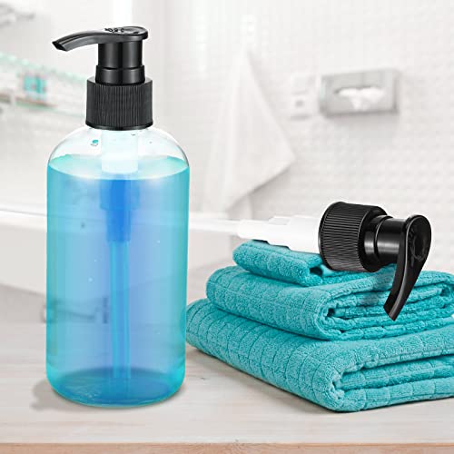 8 Pcs Plastic Pump Bottles Empty Lotion Bottle with Pump Refillable Dish Soap Dispenser Portable Hand Soap Dispenser Shampoo Lotion Container for Oil Liquid Soap(Clear,8.5 oz)