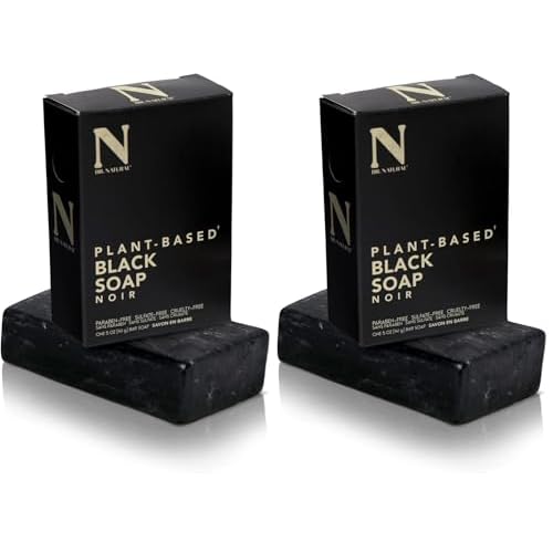 Dr. Natural Black Bar Soap, 5 oz - Ultra-Moisturizing Natural Soap with Shea Butter - Safe for Family and Pets - Helps Reduce Acne and Blemishes - Organic Bar Soap for Hands, Body Wash, Laundry