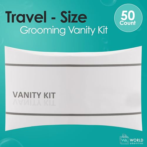 World Amenities - Necessities Grooming Vanity Kit | Hotel Amenities | Includes Sewing Kit, Nail File, Cotton Swabs, 2 Cotton Rounds and Band-Aid