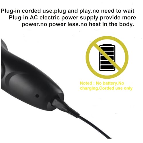 Professional Corded Electric Shaver,Self Bald Head Razor,3D Rotary Shaver for Man,Close Shave Face & Head,Pop-up Trimmer for Bold Hair Stubble Beard,12v Powerful Motor,Corded Power Supply