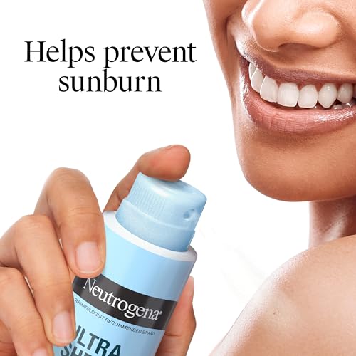 Neutrogena Ultra Sheer Body Mist Sunscreen Spray, Broad Spectrum SPF 45, Lightweight Spray Sunscreen, Non-Greasy & Water Resistant, Oil-Free & Non-Comedogenic UVA/UVB, Twin Pack, 2 x 5 oz