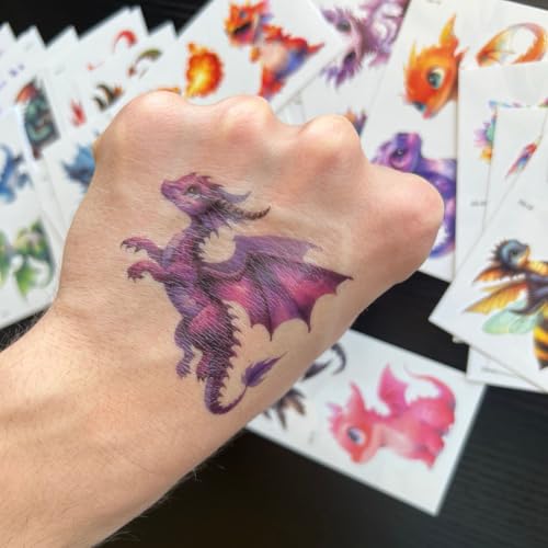 Temporary Tattoos - 30 Sheets Tattoos (Dragons)