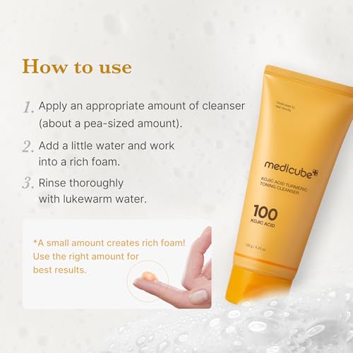 medicube Kojic Acid Body Wash & Glow Spray Duo: Kojic Acid Turmeric Brightening Body Wash and Turmeric Vitamin Gold Jelly Mist Serum | 2-Step Cleanse & Spray for Glowing Body, Post-Shower Routine