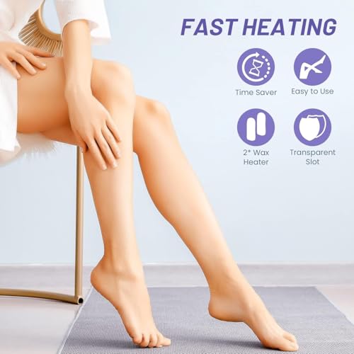 ZJchao Electric Depilatory Roll On Brazilian Wax Heater, Portable Wax Warmer with LCD Temperature Display for Home and Travel Use (US Plug 110V)