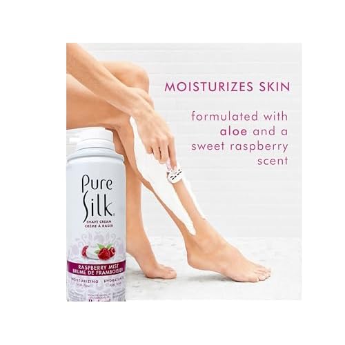 Pure Silk Shave Cream with Aloe, Raspberry Mist, 5 OZ - 3 Pack