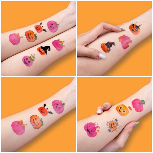 96 PCS Happy Thanksgiving Fall Autumn Pre-Cut Temporary Tattoos for Kids | Super Cute Themed Birthday Party Favors, Supplies, Decorations, Fake Tattoo Stickers, School Rewards Gifts Boys Girls