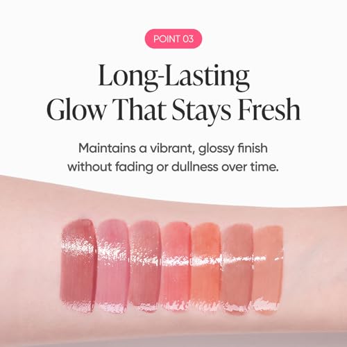 BANILA CO Dew Glow Tint | Hydrating Lip Tint with Dewy Gloss Finish | Lightweight Tint for Moisture-Rich, Naturally Plumped Lips (3.8g / 0.13 oz), PK03 Rabbit Chou
