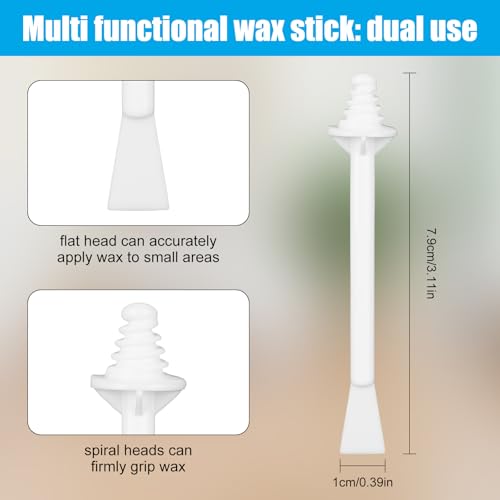 Nose Hair Wax Sticks - 80 PCS Hair Wax Applicator Sticks with Disposable Spatulas for Painless Nose/Ear Hair Removal, Plastic Nose Ear Hair Removal Wax for Men Women
