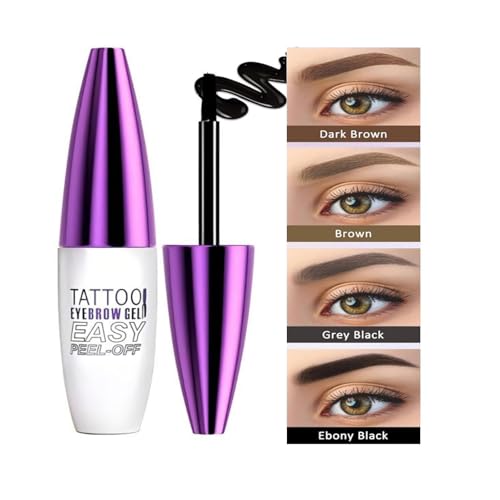 2 Pack Tattoo Eyebrow Gel Easy Peel Off, Waterproof & Sweatproof Eyebrow Tint Peel Off, Easy Peel-Off Eyebrow Gel, Suitable For All Skin Types(Chocolate Brown)